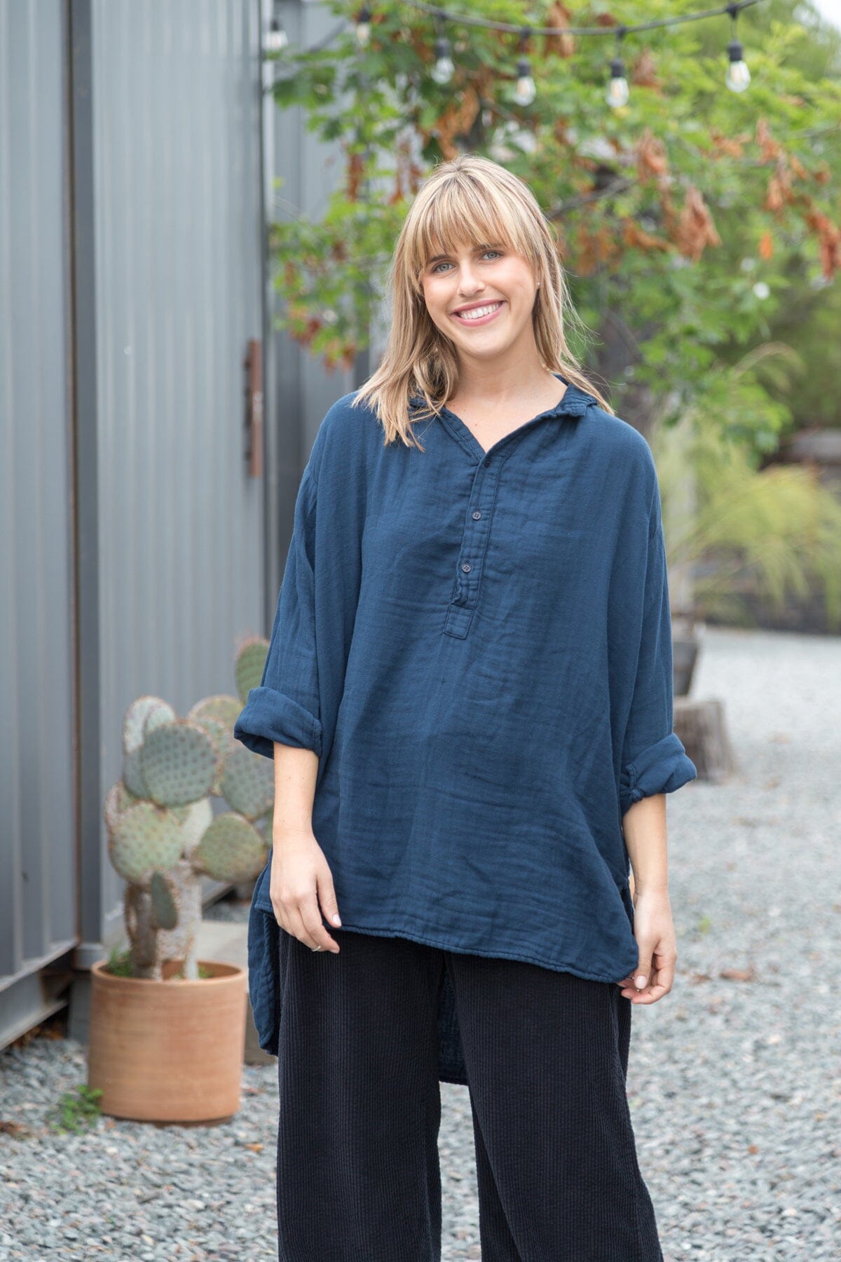 Petra - Double Cotton Gauze A20 - 034 CP Shades navy 034