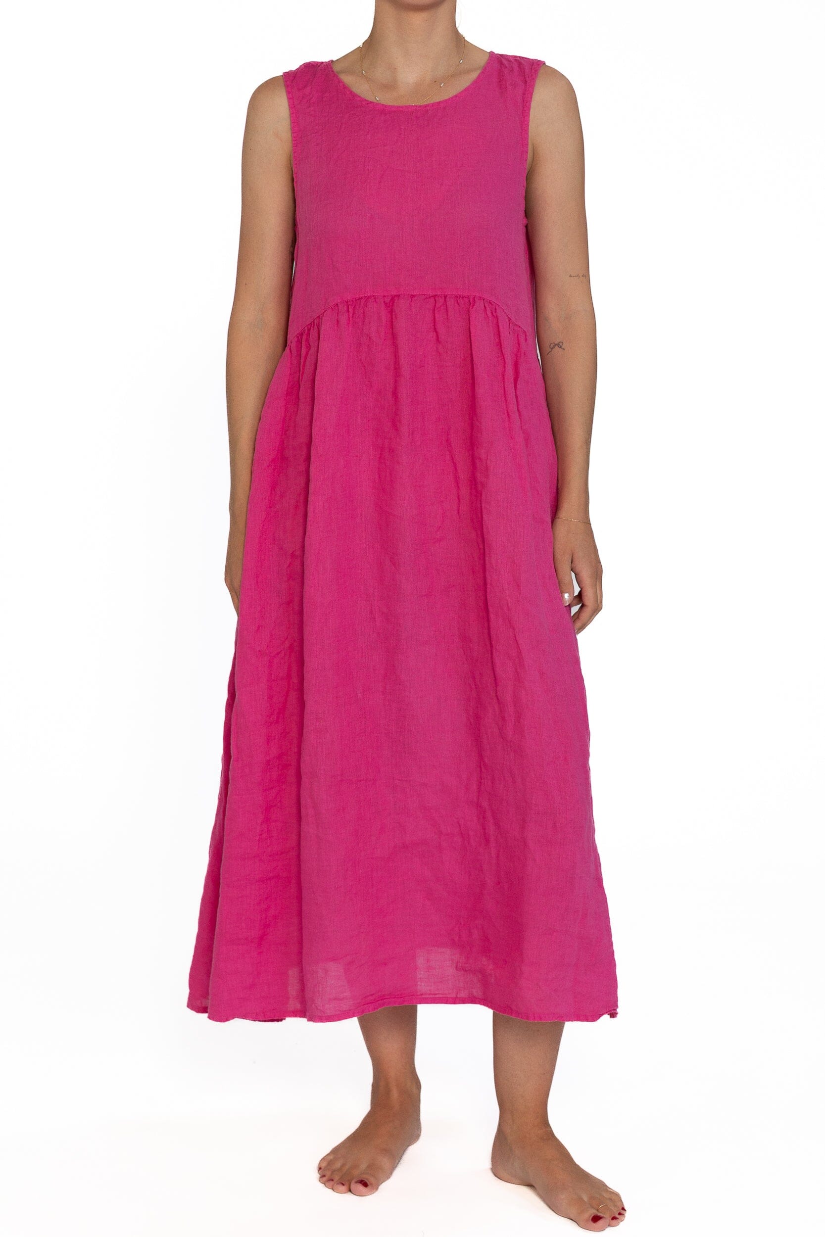 Adele - Linen S50 - Linen Dresses CP Shades bougainvillea