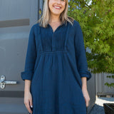 Annette - Double Cotton Gauze A20 - 034 CP Shades navy 034