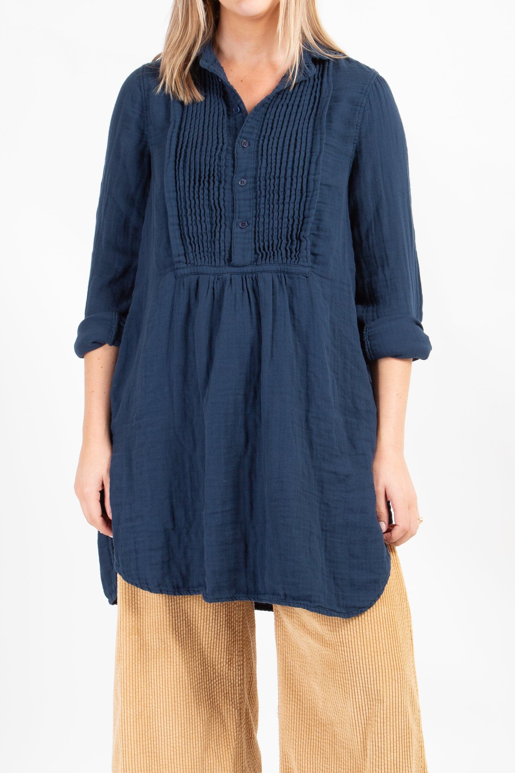 Annette - Double Cotton Gauze A20 - 034 CP Shades navy 034