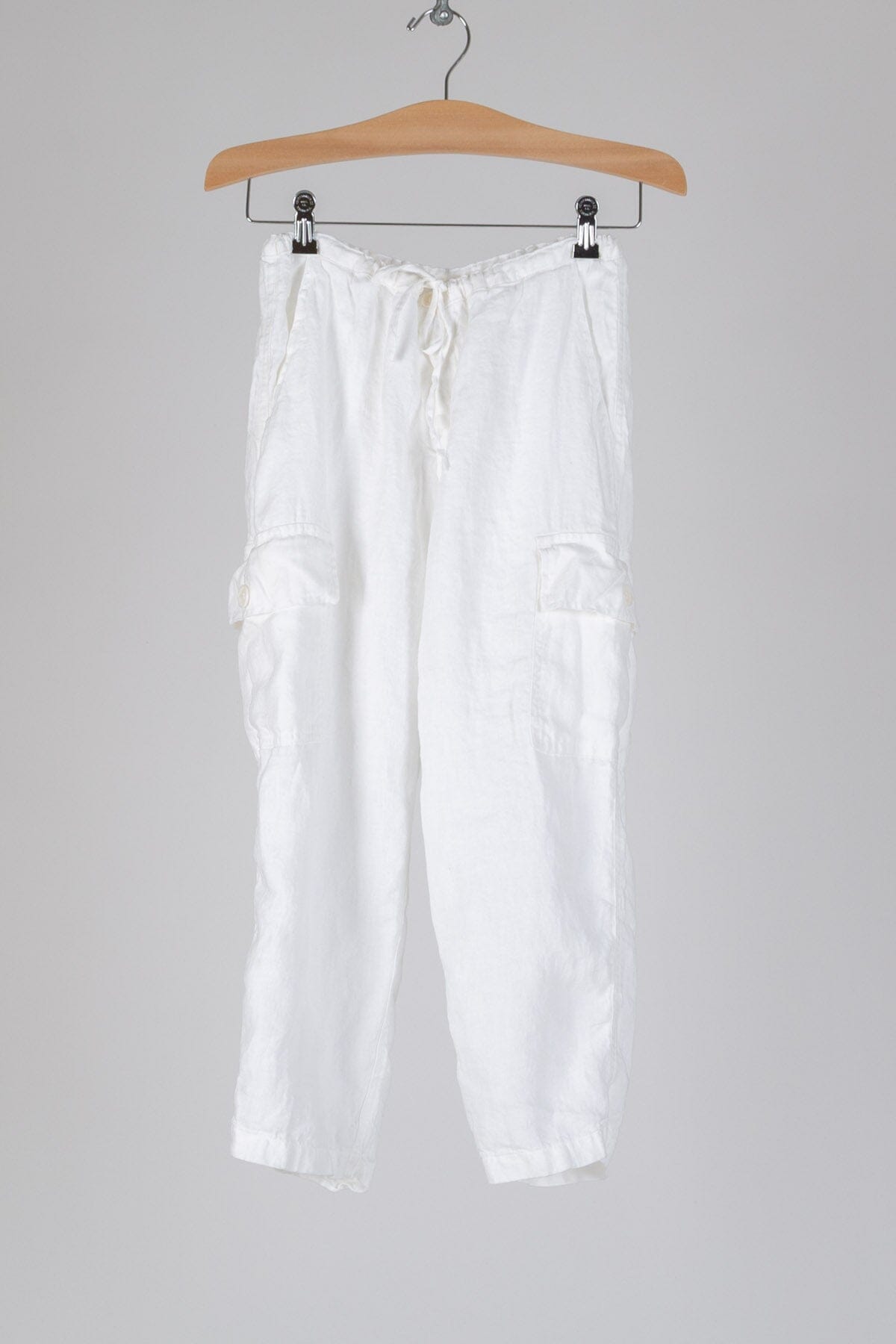 Cropped Cargo - Linen Twill S20 - Linen Bottoms CP Shades white 893