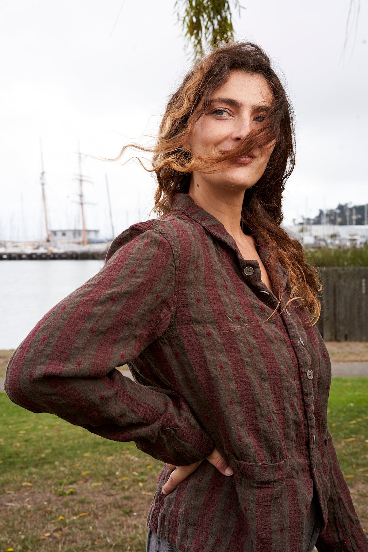 Dree Jacket - Linen Jacquard A50 - Linen Jacquard CP Shades 