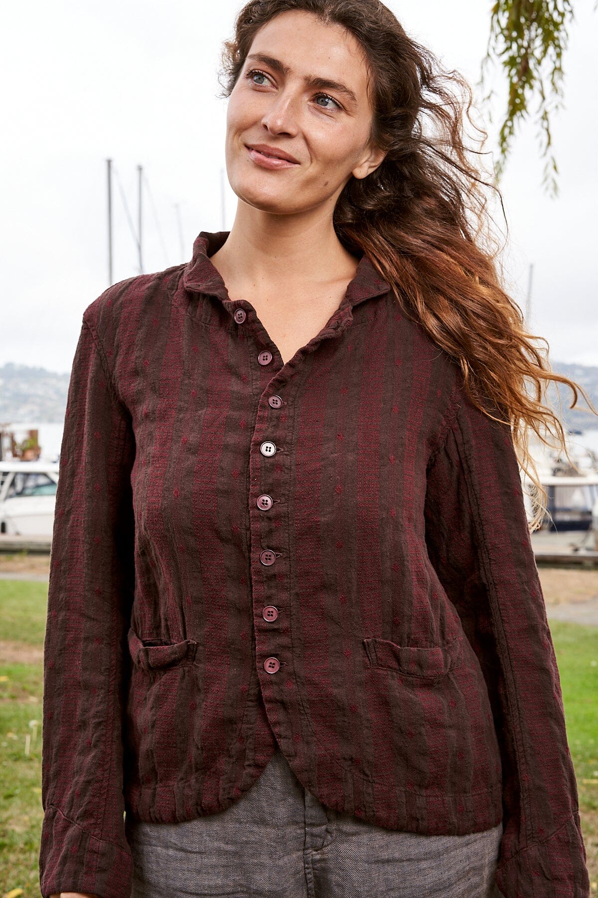 Dree Jacket - Linen Jacquard A50 - Linen Jacquard CP Shades 