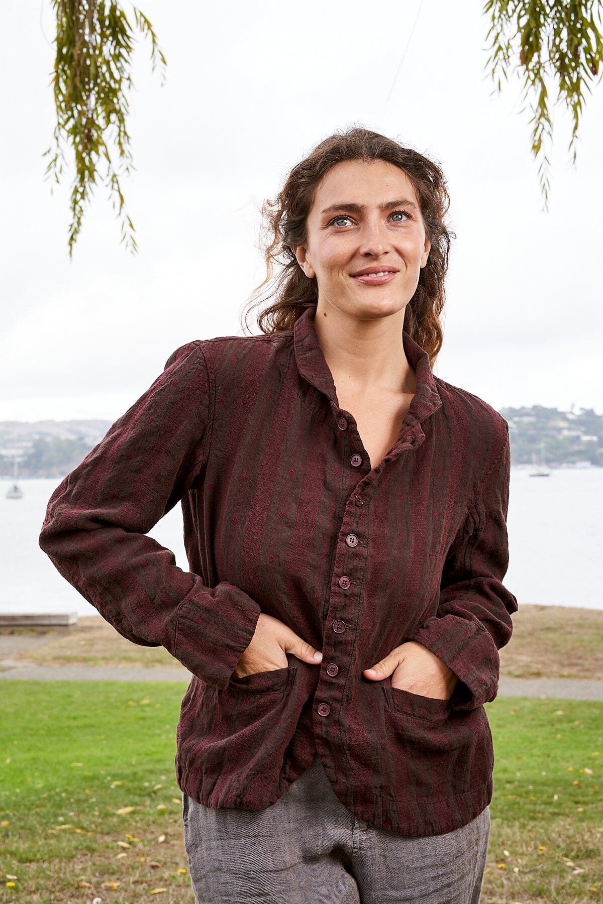 Dree Jacket - Linen Jacquard A50 - Linen Jacquard CP Shades 