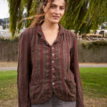 Dree Jacket - Linen Jacquard A50 - Linen Jacquard CP Shades oliveto 857