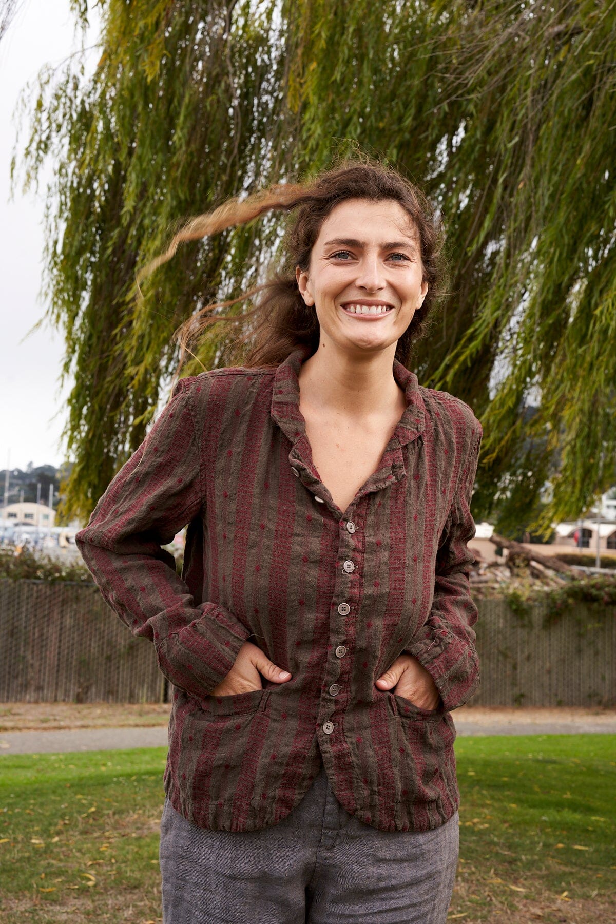 Dree Jacket - Linen Jacquard A50 - Linen Jacquard CP Shades 
