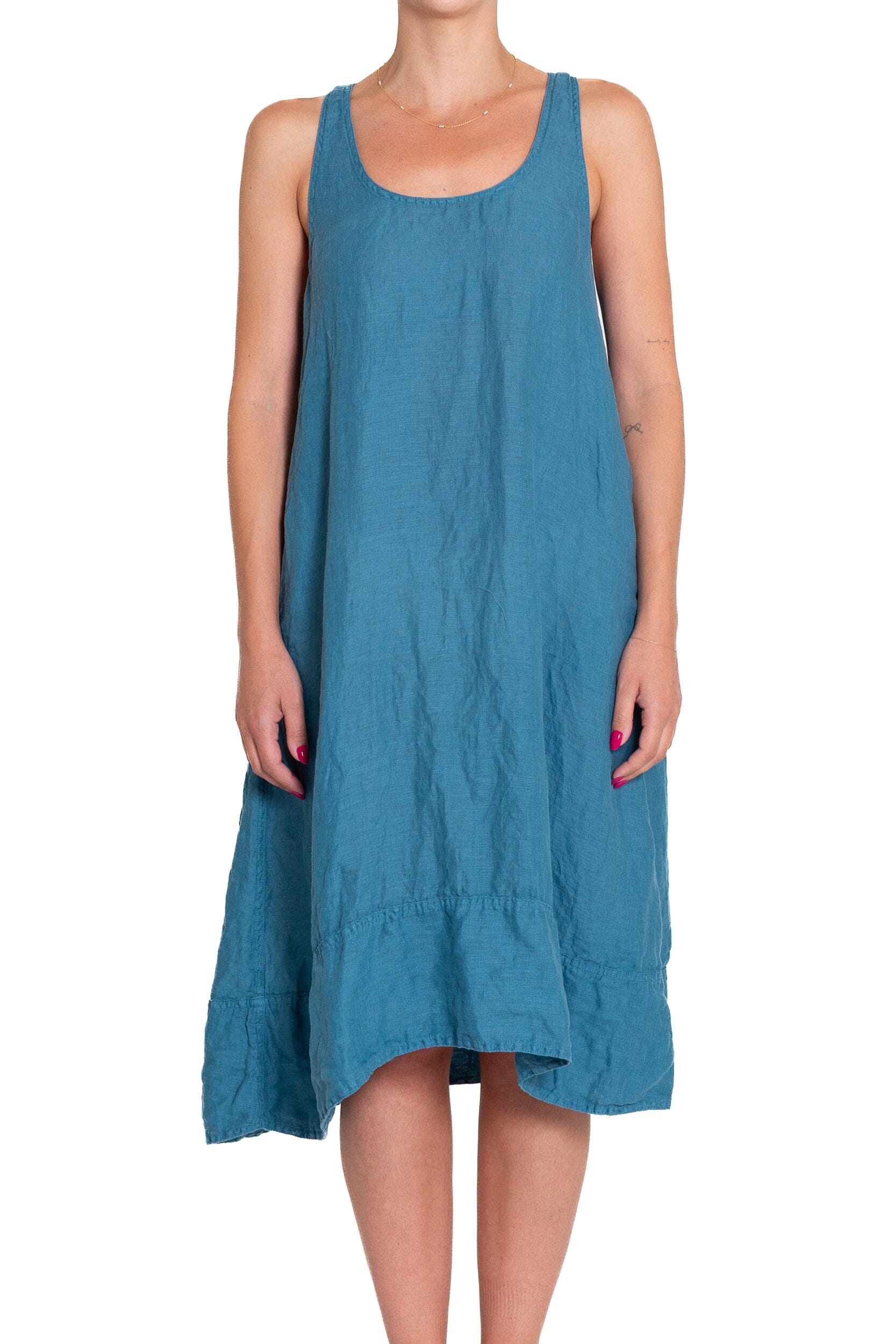 Freida - Linen S50 - Linen Dresses CP Shades lagoon