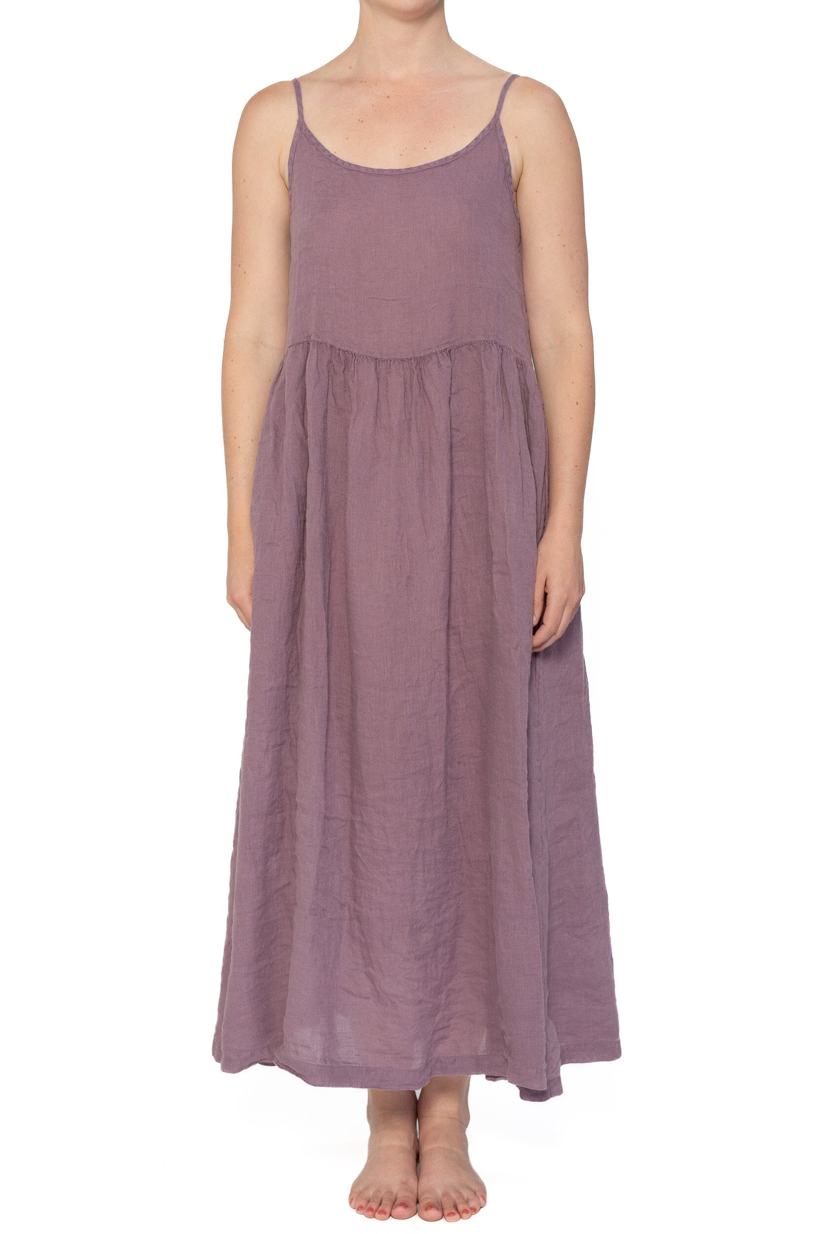 Hazel - Linen S50 - Linen Dresses CP Shades puce