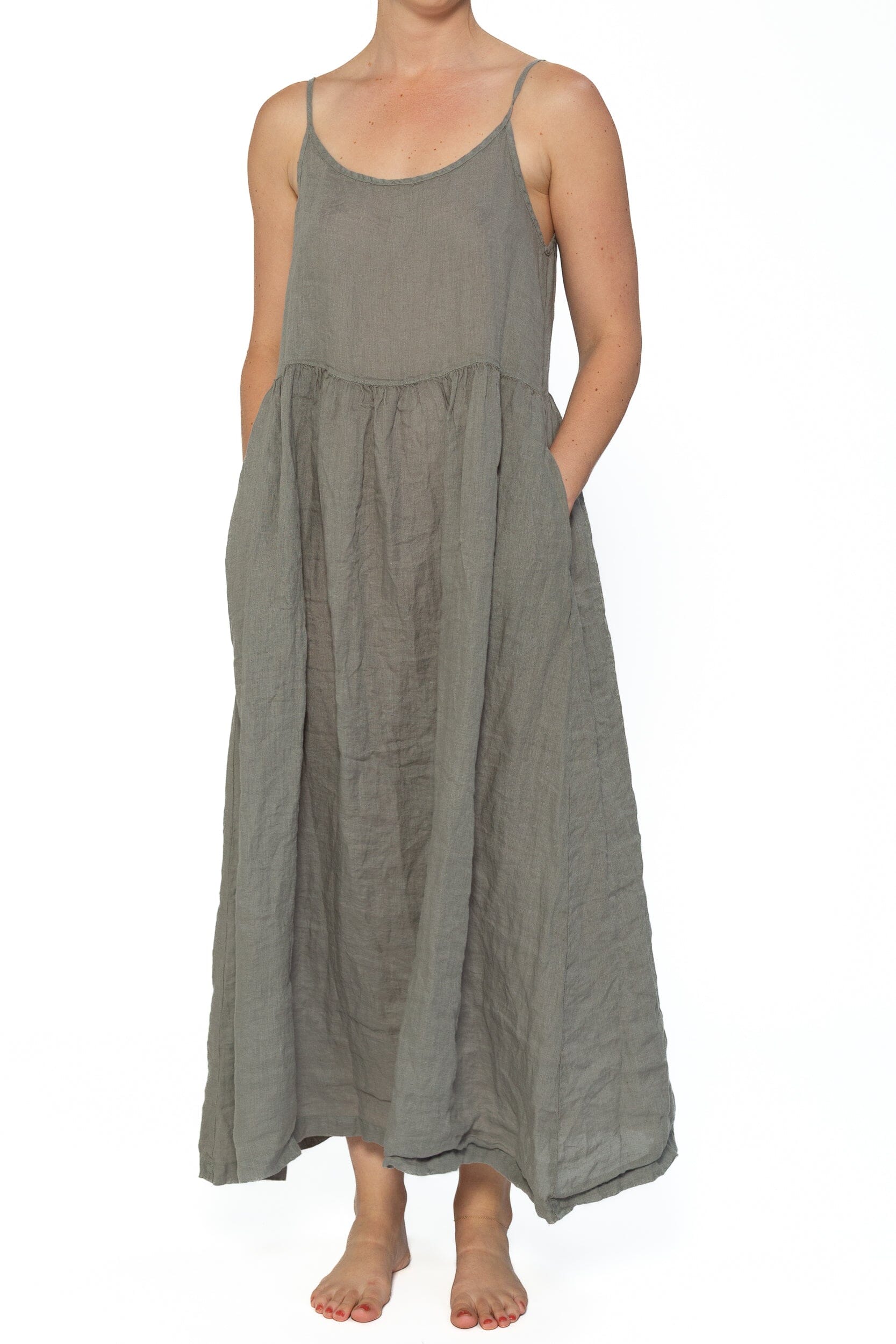 Hazel - Linen S50 - Linen Dresses CP Shades pebble