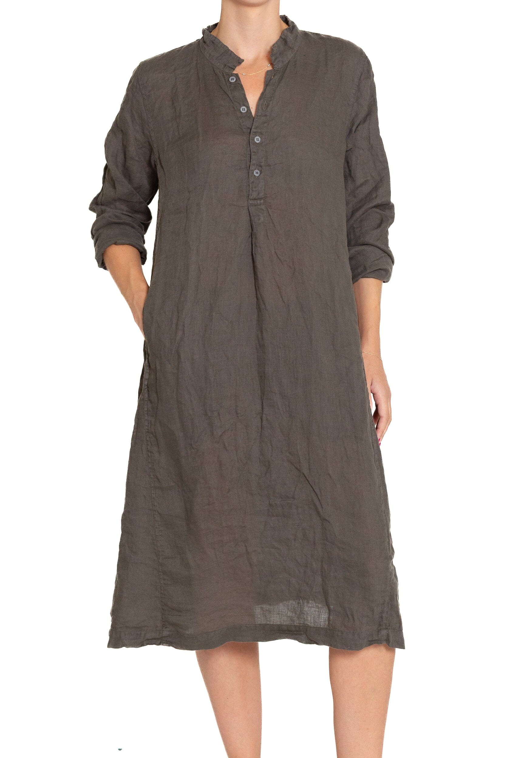 Juliana - Linen S50 - Linen Dresses CP Shades oliveto