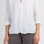 Julie - Linen S10 - White Linen Tops CP Shades white