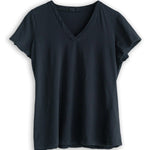 Knit V-Neck Short Sleeve A90 - Knits CP Shades ink 17k