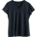 Knit V-Neck Short Sleeve A90 - Knits CP Shades ink 17k