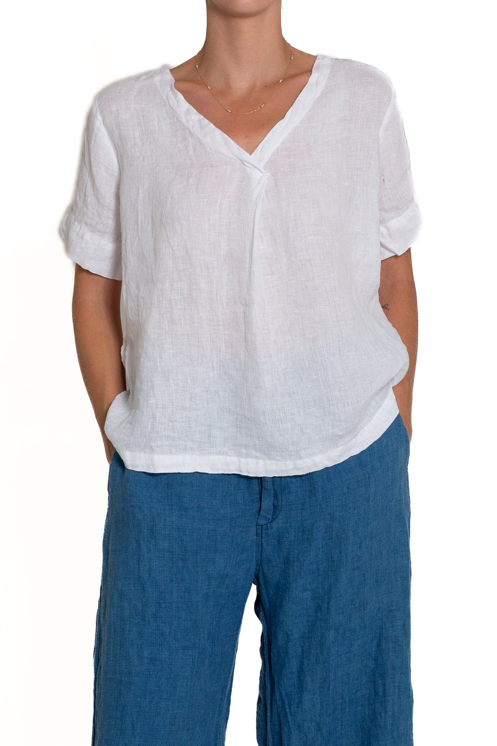 Leni - Linen S10 - White Linen Tops CP Shades 