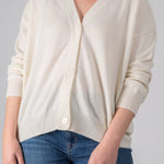 Lightweight Cardigan Sweater S30 - Spring Cashmere CP Shades natural white