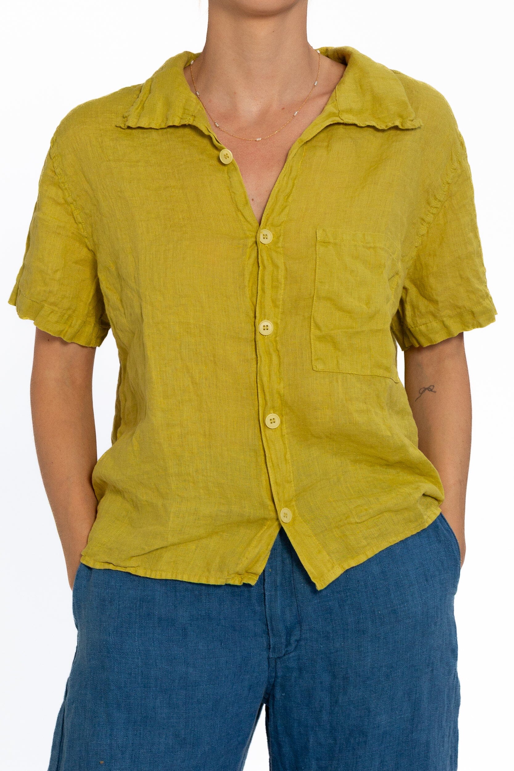 Nic - Linen S10 - Linen Tops CP Shades chartreuse