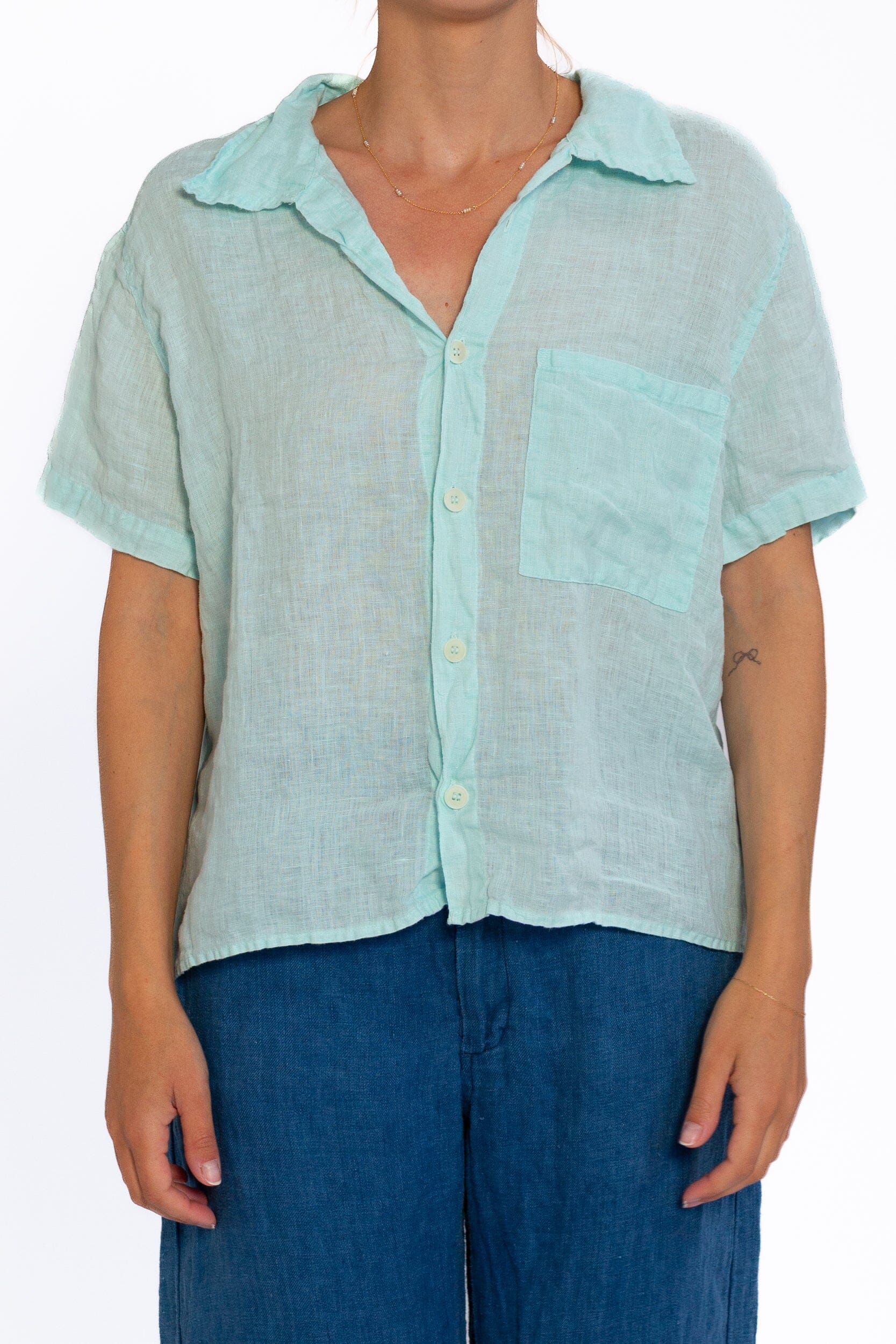 Nic - Linen S10 - Linen Tops CP Shades aqua