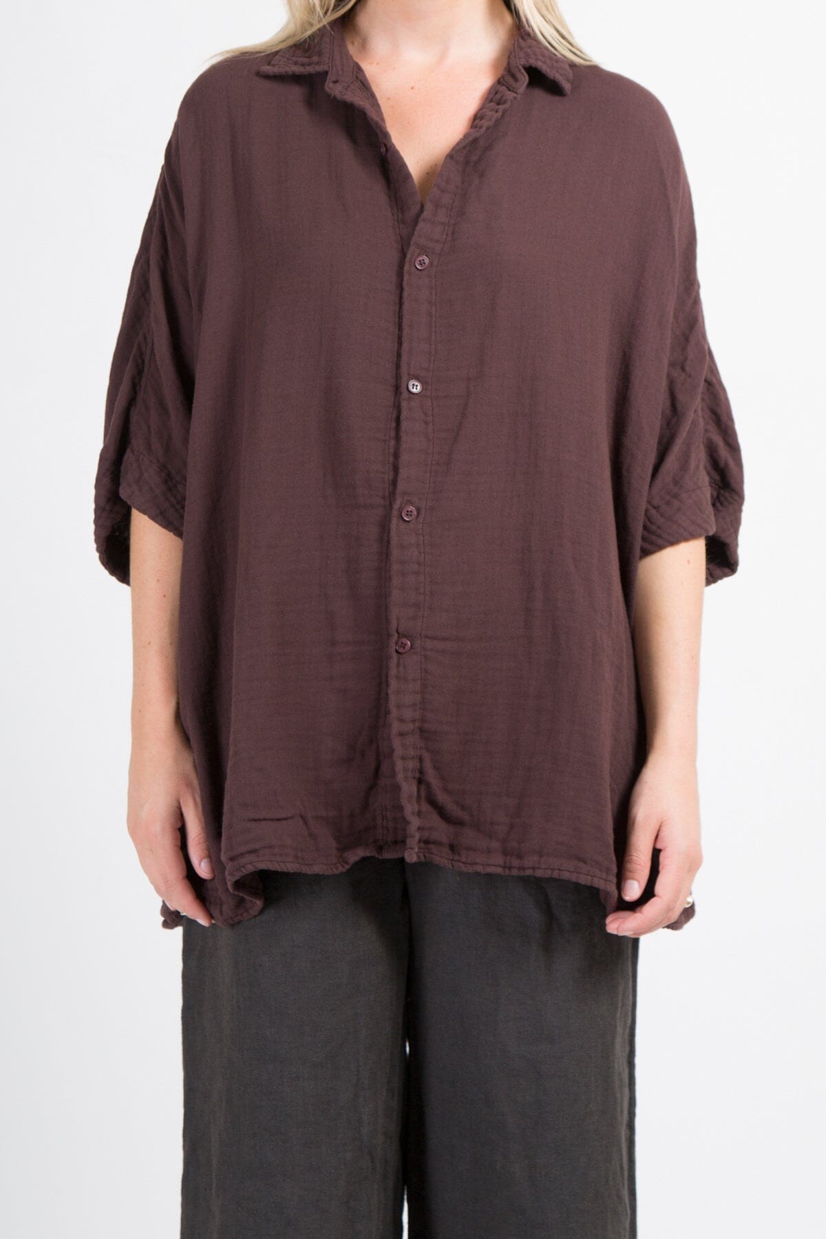 Nico - Double Cotton Gauze A2 - Cottons CP Shades chocolate 034