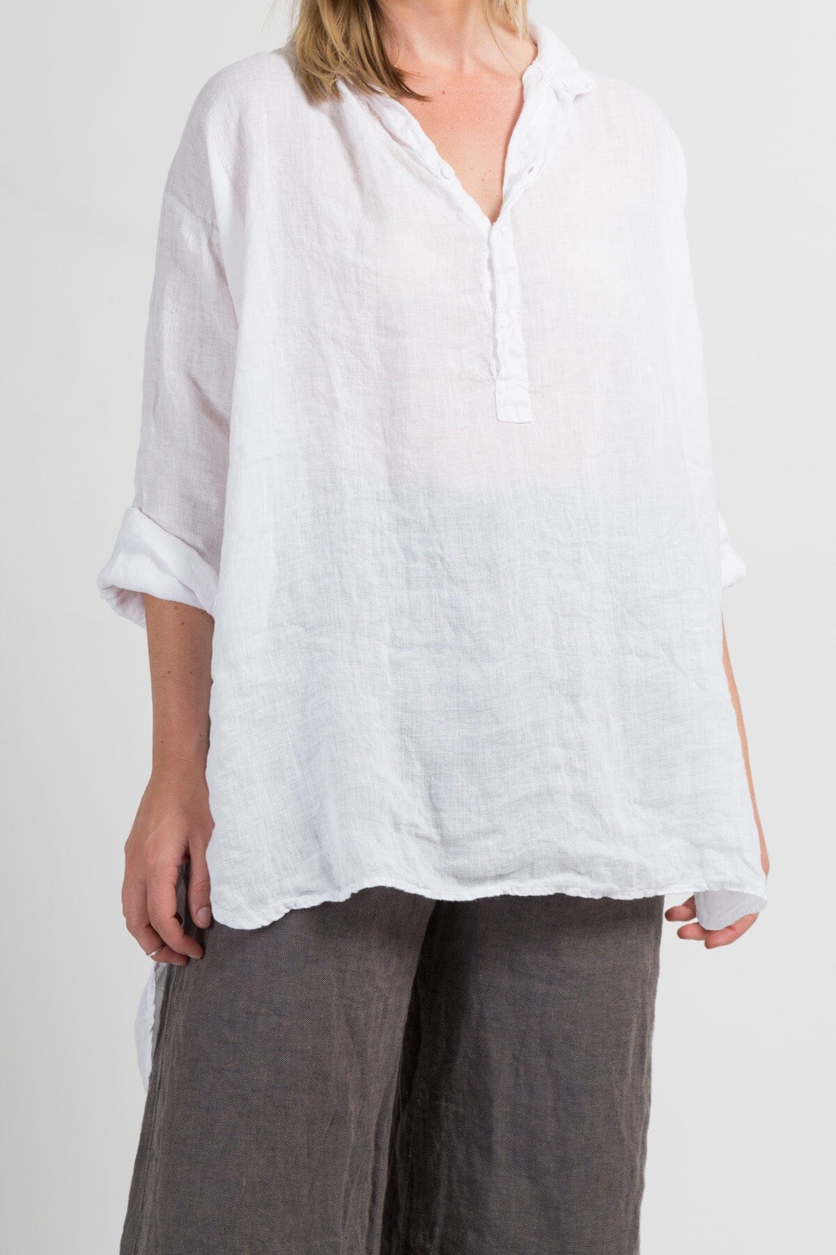 Petra - Linen S10 - White Linen Tops CP Shades white