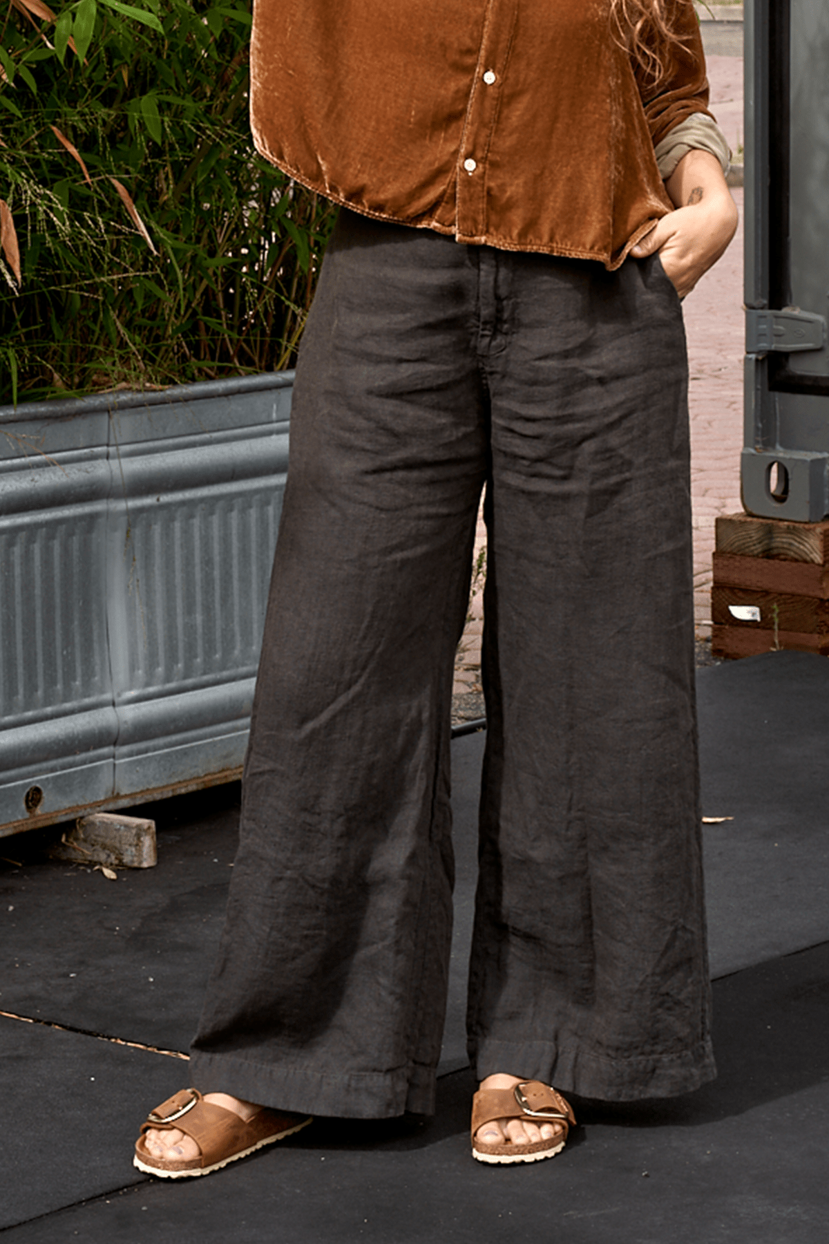 Polly - Chambray Linen Twill S55 - 890 CP Shades oliveto 890