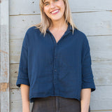 Ramona - Double Cotton Gauze A20 - 034 CP Shades navy 034