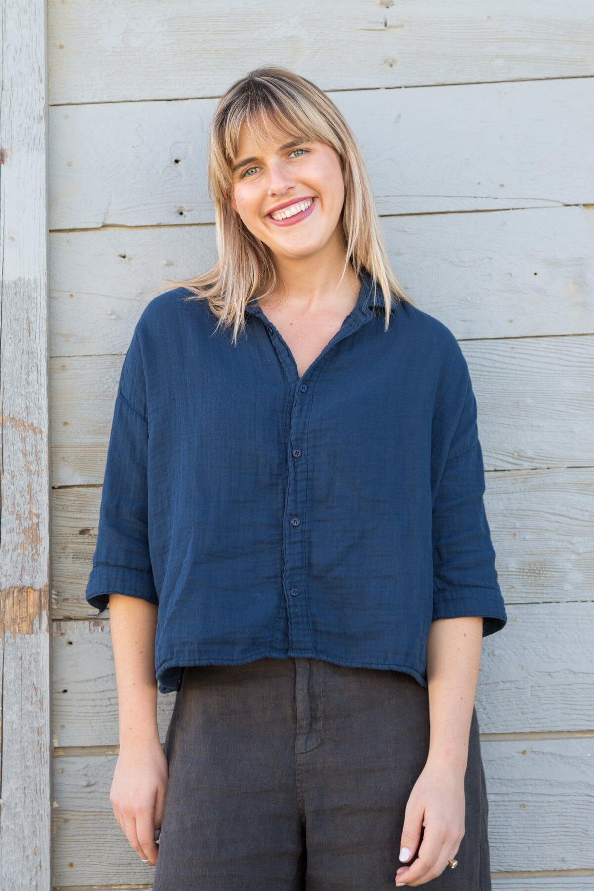 Ramona - Double Cotton Gauze A20 - 034 CP Shades navy 034