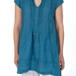 Regina Cap Sleeve S10 - Linen Tops CP Shades lagoon