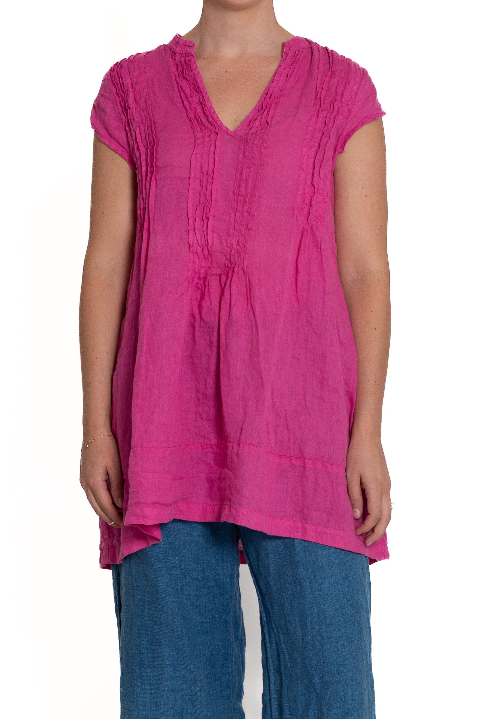 Regina Cap Sleeve S10 - Linen Tops CP Shades bougainvillea