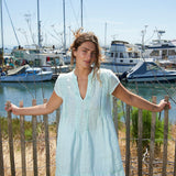 Regina Cap Sleeve S10 - Linen Tops CP Shades aqua