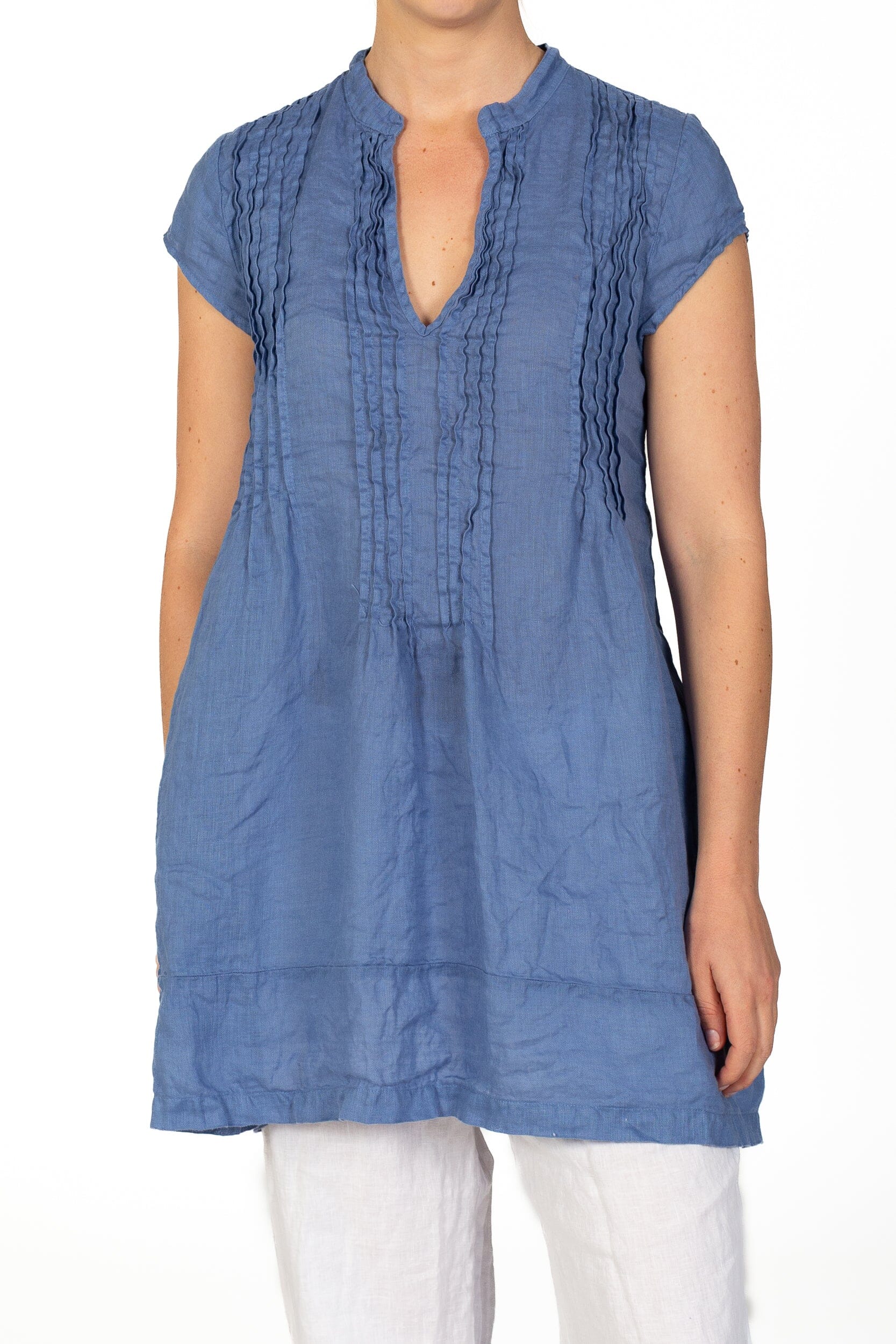 Regina Cap Sleeve S10 - Linen Tops CP Shades boldest blue