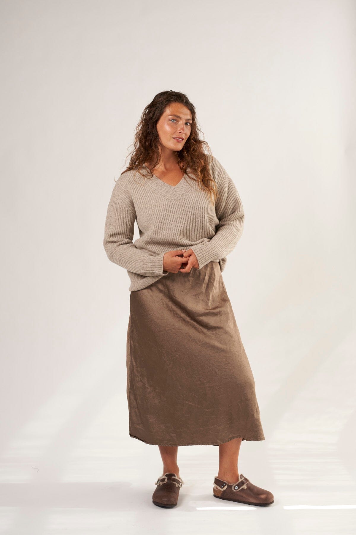 Rib V-Neck Sweater A70 - Fall Cashmere CP Shades 