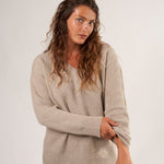 Rib V-Neck Sweater A70 - Fall Cashmere CP Shades Driftwood