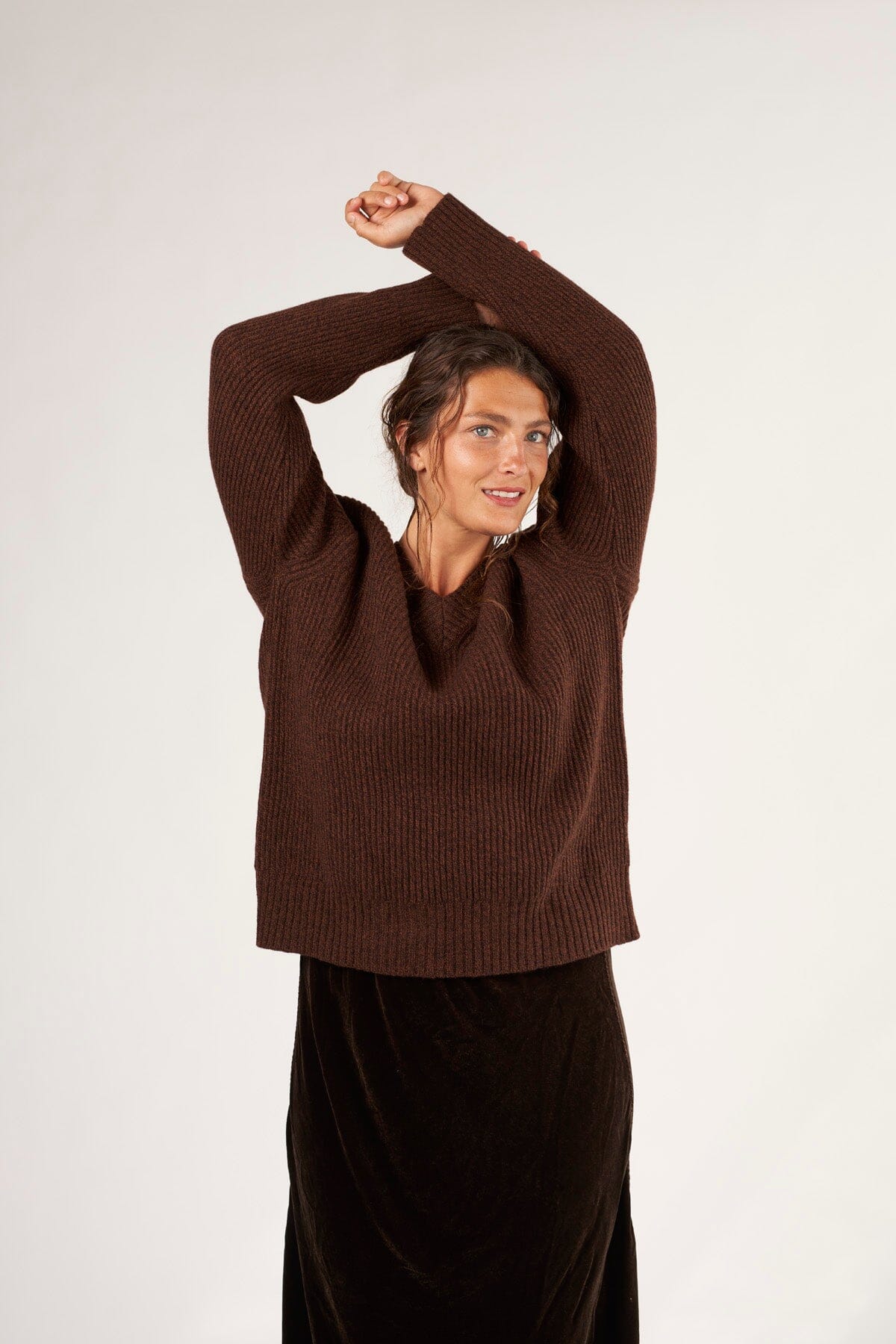 Rib V-Neck Sweater A80 - Fall Cashmere CP Shades 