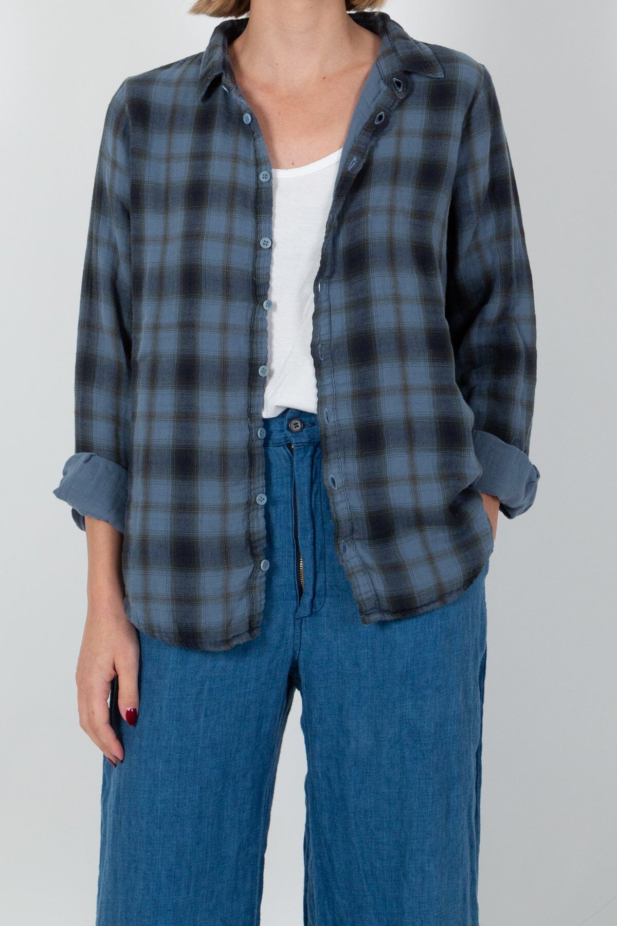 Romy - Double Cotton Gauze Plaid A10 - Plaids CP Shades chambray 5100