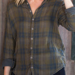 Romy - Double Cotton Gauze Plaid A2 - Cottons CP Shades oliveto 673