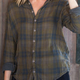Romy - Double Cotton Gauze Plaid A2 - Cottons CP Shades oliveto 673