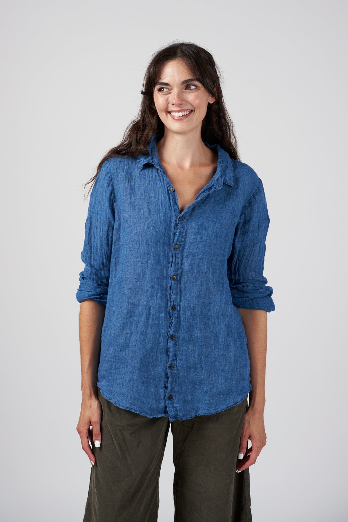 Romy - Lightweight Indigo Linen S91 - Indigo Tops CP Shades 