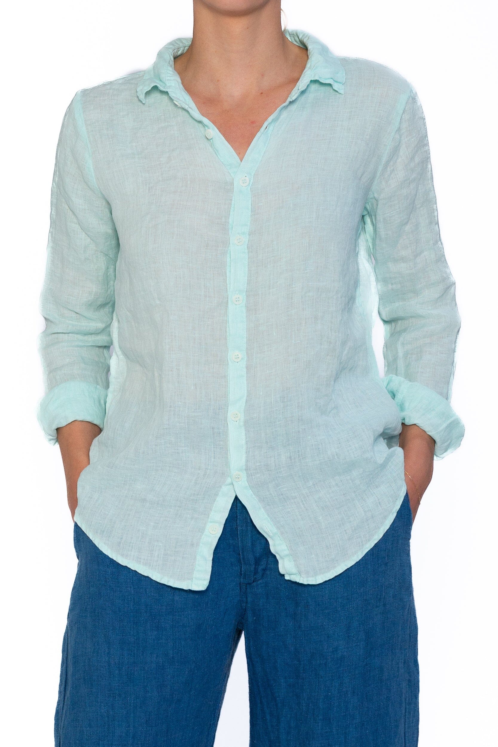 Romy - Linen S10 - Linen Tops CP Shades aqua