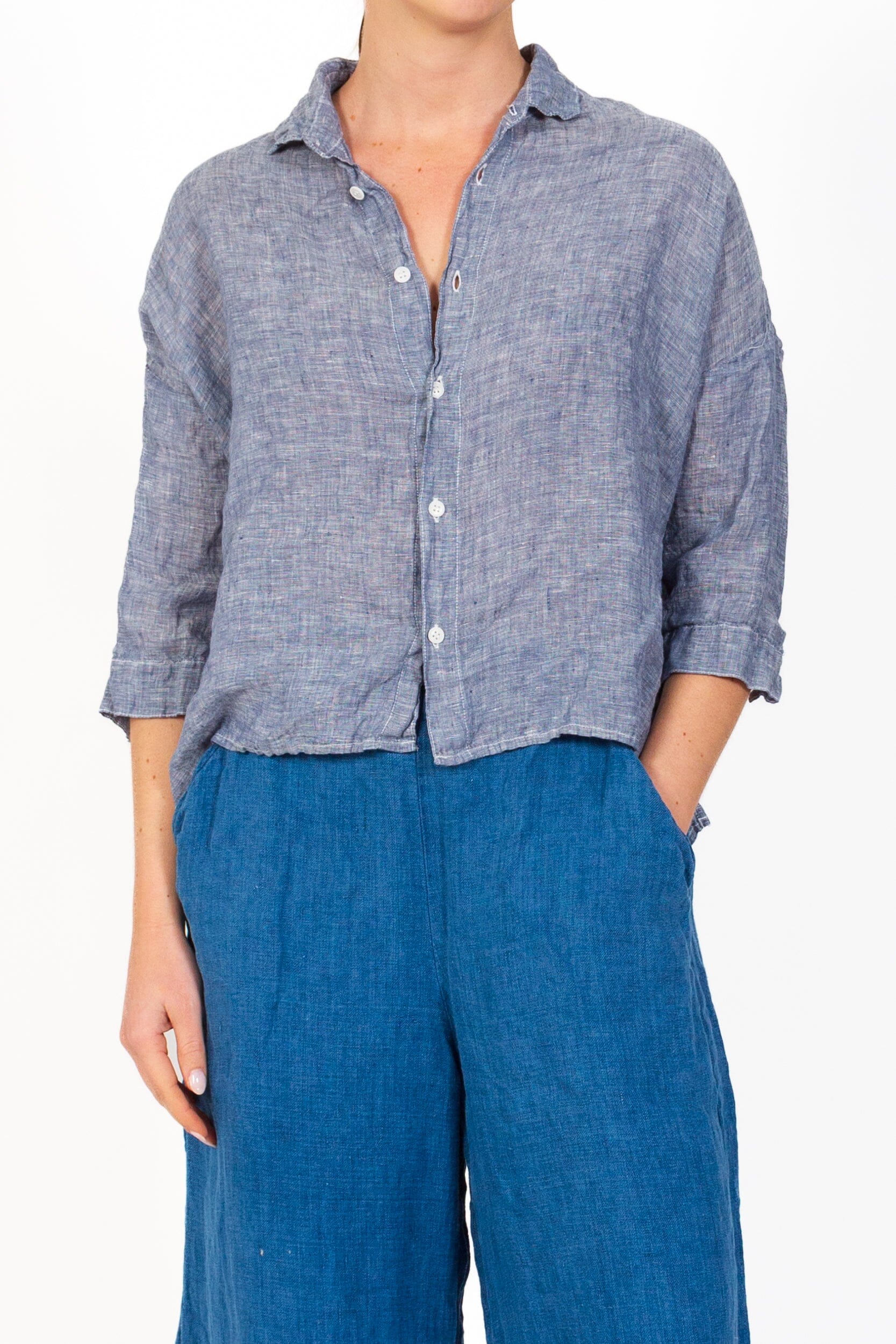 Rooney - Chambray Linen S20 - Yarn Dyed Linen CP Shades 