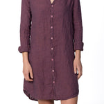 Tamsin - Chambray Linen S50 - Linen Dresses CP Shades raisin 162