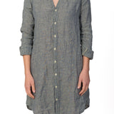 Tamsin - Chambray Linen S50 - Linen Dresses CP Shades pear 162