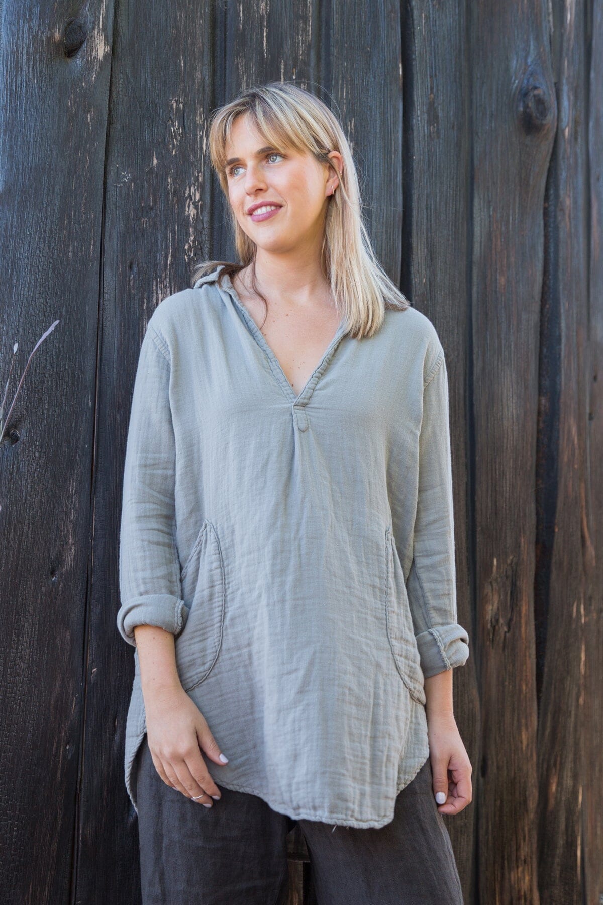 Teton - Double Cotton Gauze A20 - 034 CP Shades pebble 034