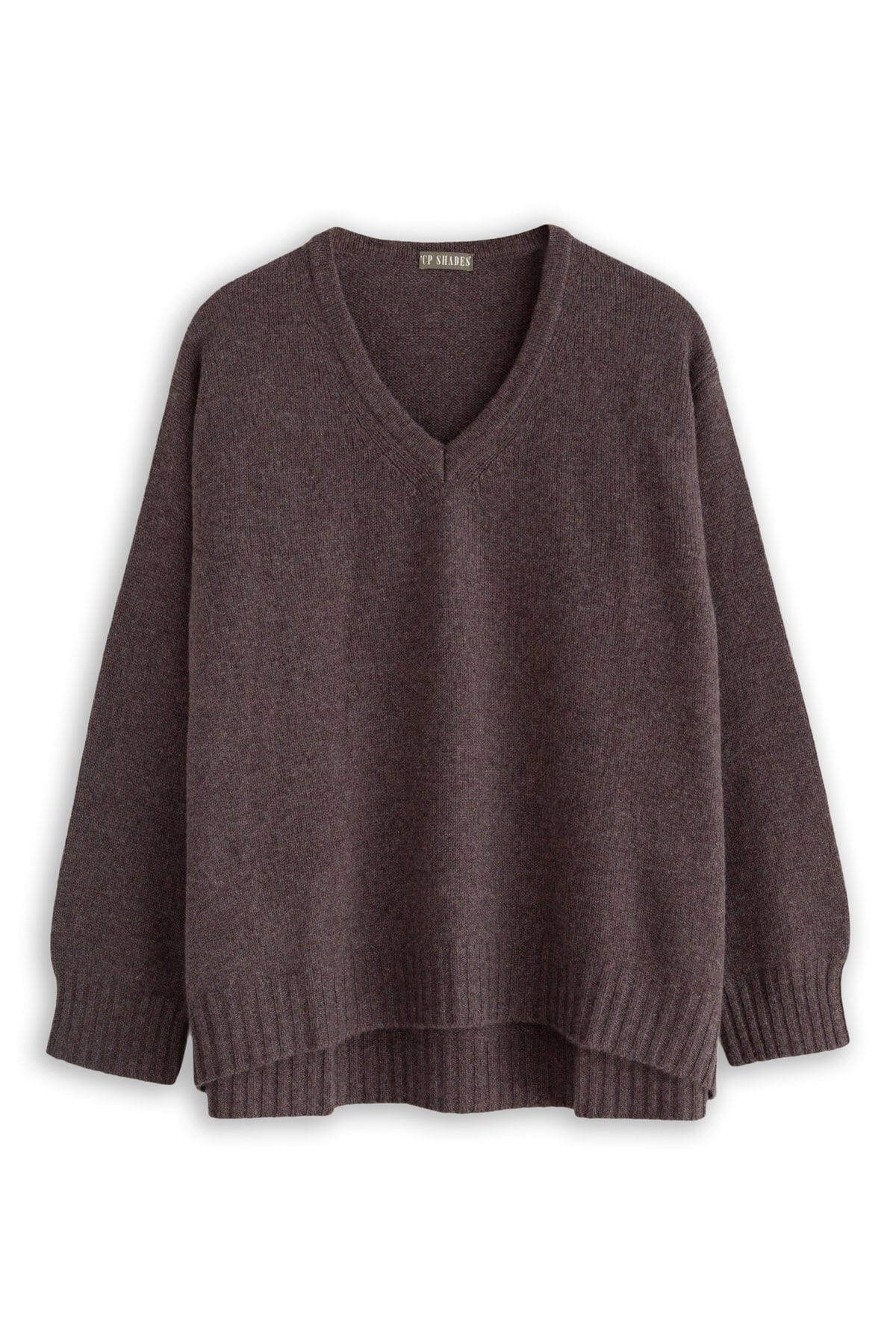 V-Neck Cashmere Sweater - Fall 24 A80 - Fall Cashmere CP Shades Mocha 6934M