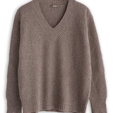 Vela Rib Deep V-Neck Sweater - Fall 24 A80 - Fall Cashmere CP Shades Alabama/Michigan