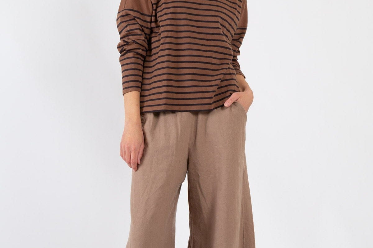 CP Shades Cropped Cargo Pant in Sand HW Linen Twill