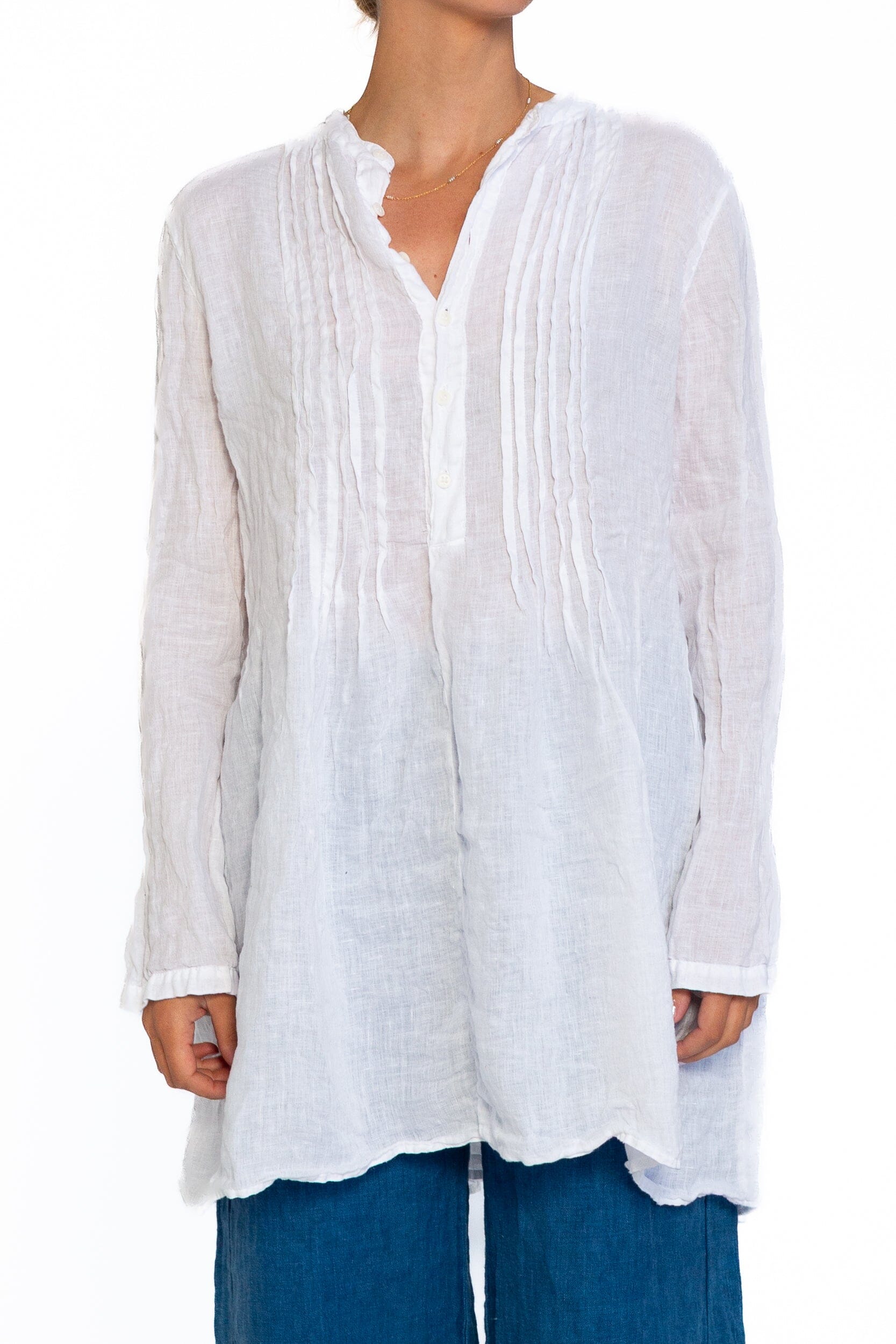 Yoko - Linen S10 - White Linen Tops CP Shades white