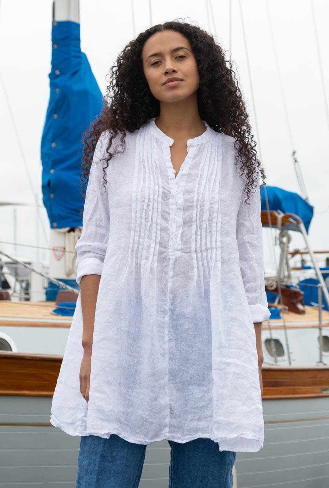 Yoko - Linen S10 - White Linen Tops CP Shades white
