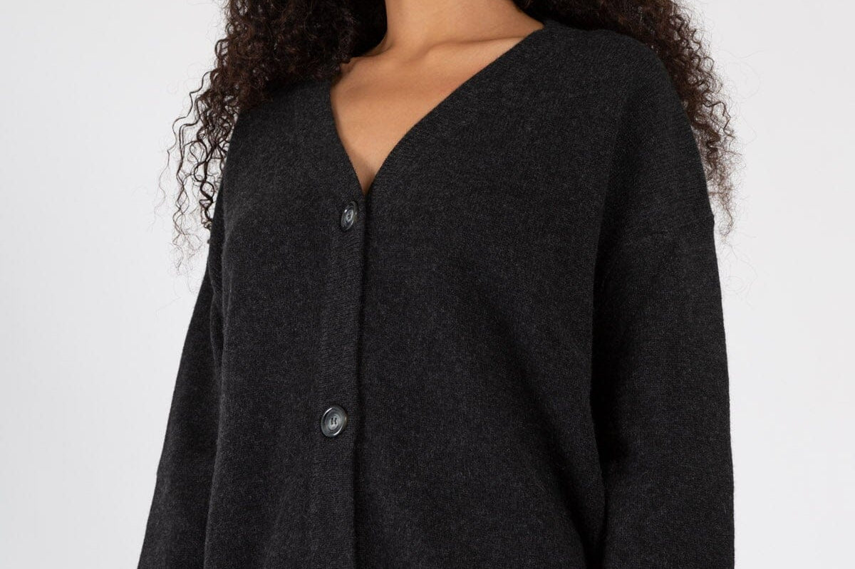 Cashmere Cardigan A80 - Cashmere CP Shades almost black
