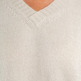 Cashmere Cross V-Neck Sweater A80 - Cashmere CP Shades 50204 - Lino/Greggio