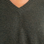 Cashmere Cross V-Neck Sweater A80 - Cashmere CP Shades 51783 - Loden/Tone